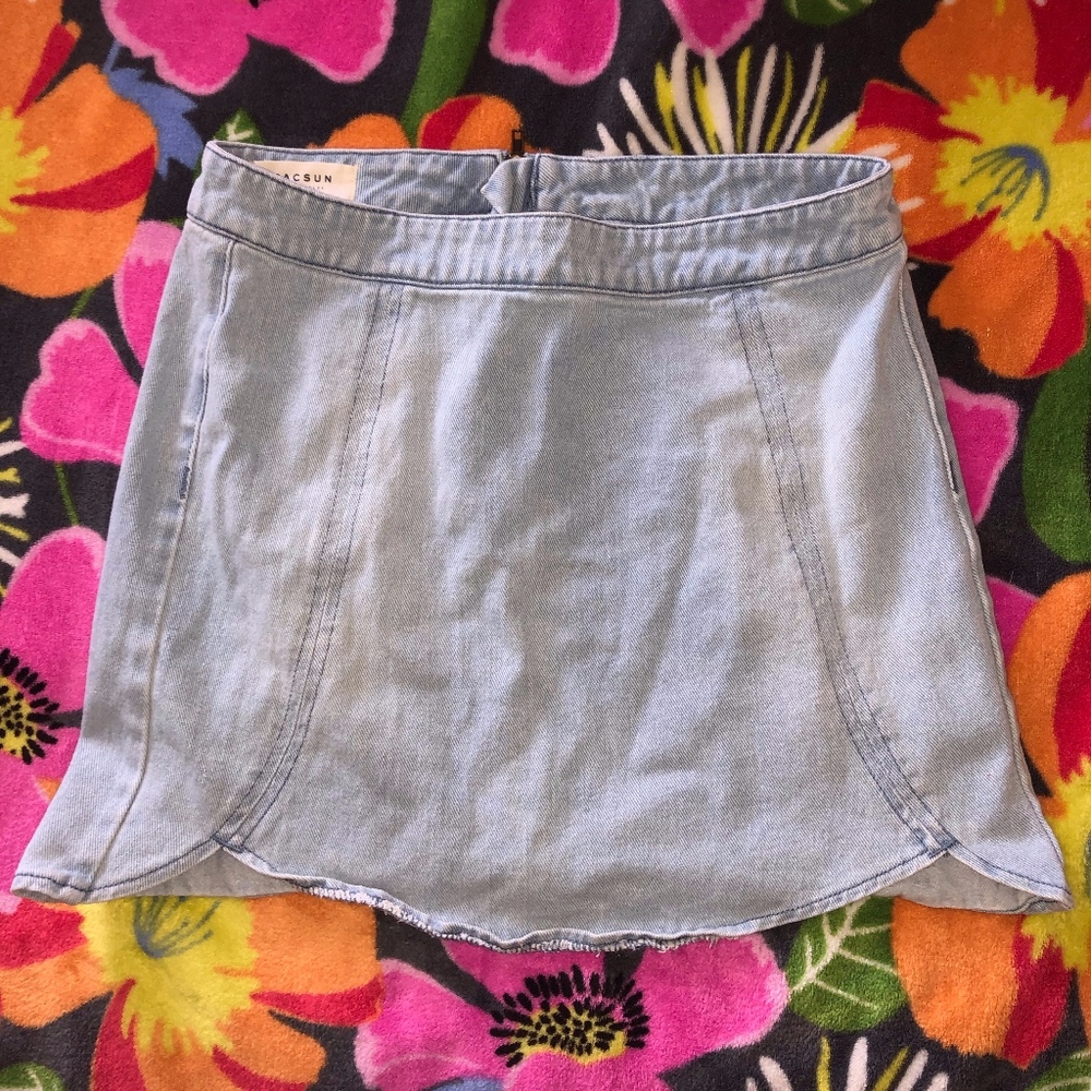 PacSun Light Wash Denim Skirt